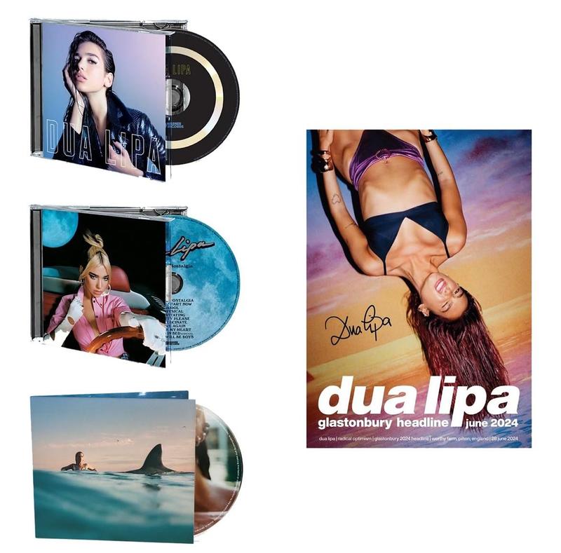 Dua Lipa - 3x CDs + Poster Autografado HMV Glastonbury Limitado